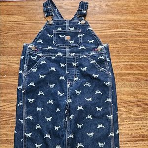 Carhartt Overalls Girls 2T with Horse Pattern